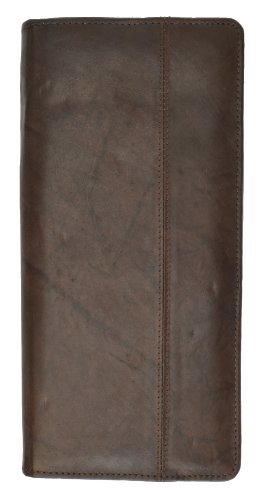 MARSHAL Zip Around Leather Travel Wallet with Passport and Boarding pass Holder