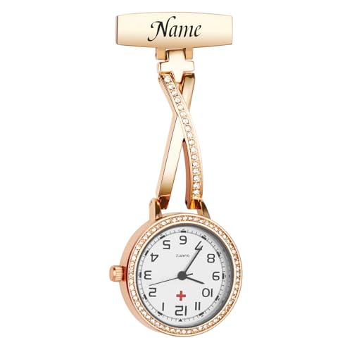 Ravel Classic Krankenschwester Taschenuhr - Poliertes Silber Mit Nadelbefestigung