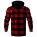LeeHanTon Big&Tall Men Heavy Thick Flannel Plaid Jacket Warm Sherpa Fleece Lined Hoodies Fashionable and Comfortable Zipper Sweatshirt for Winter Buffalo Plaid Size Xl
