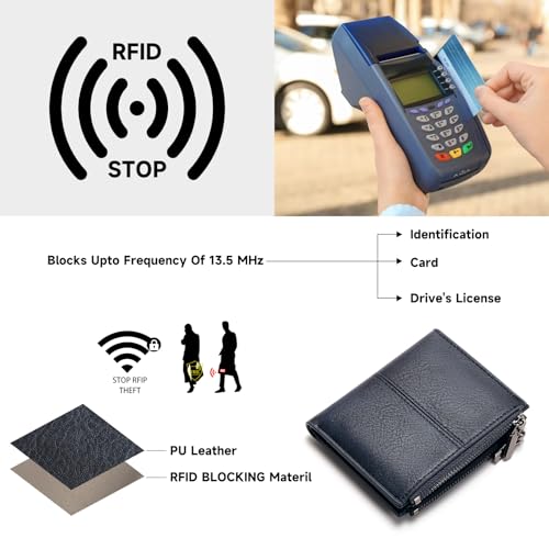 Image of Zipper Wallet for Men Bifold Wallets with 1 ID Window 7Card Slot Coin Pocket- Big Capacity Credit Card Travel Wallet