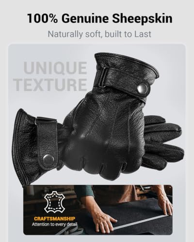 Pixel Panda Men's Sheepskin Leather Gloves w/ Wool Lining - 14.99 w/ Code + 40% Off Code UL6YFE4A - image 2