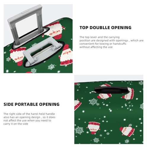 Travel Luggage Cover Christmas Santa Snowflake Green Fashion Washable Baggage Suitcase Protector Fit For Luggage Large4