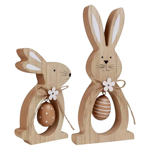 【Decorazioni pasquali flessibili】 Le decorazioni pasquali in legno possono essere posizionate singolarmente o combinate con altri oggetti, offrendo opzioni di decorazione versatili che illuminano facilmente l'atmosfera per riunioni festive e ambienti domestici, migliorando il fascino stagionale con stile semplice e adattabilità