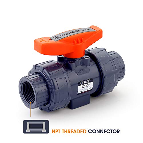HYDROSEAL Kaplan 1” PVC True Union Ball Valve Threaded (NPT) with Full Port