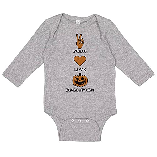 TATY Kids Peace Love And Halloween Long Sleeve Baby Infant Bodysuit