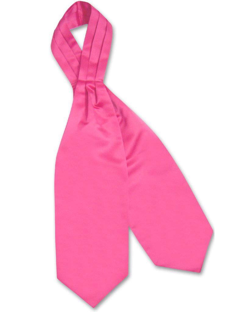 ASCOT Solid HOT PINK FUCHSIA Color Cravat Men's Neck Tie