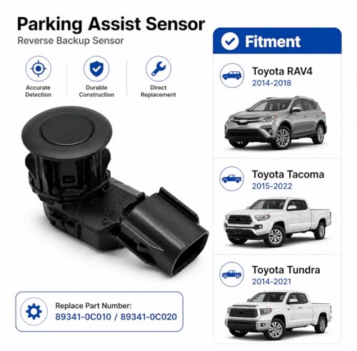 Image of Hoypeyfiy 89341-0C010 Reverse Backup Parking Assist Sensor Replacement for Toyota RAV4 2014-2018, Tacoma 2015-2022, Tundra 2014-2021, Replace 89341-0C020