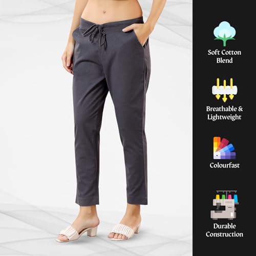 Image of TRASA Ultra Soft Cotton Regular and Plus 8 Colour Cotton Pants for Womens and Girls - Available Sizes : M,L,XL,2XL,3XL,4XL,5XL