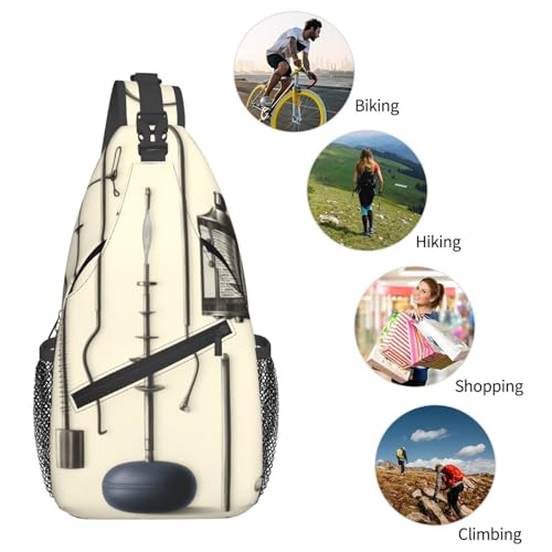 Bolso Sling negro para hombre y mujer, mochila pequeña cruzada miniatura 5