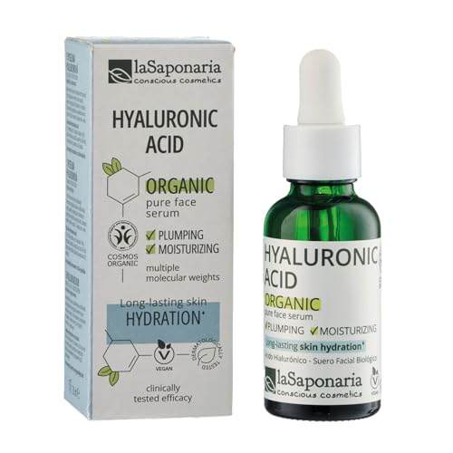 La Saponaria | Sérum Facial Biológico con Ácido Hialurónico Puro – Hidratante, Rellenador, Antiedad, Vegano y Natural – 30 ml
