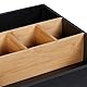 Relaxdays Schreibtisch Organizer, 1 Schublade, 6 Fächer, Bambus, HxBxT: 13x26x23,5 cm, Büro-Organisator, schwarz/Natur