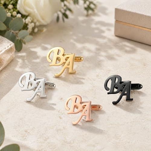 Mancornas personalizadas para hombre grabadas con iniciales miniatura 2