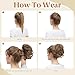 youngways Claw Clip Short Ponytail Messy Bun Hair Piece Bendable Hair Branch Extensions Fluffy Wavy Curly Synthetic Versatile Sandy Brunette Hairpieces