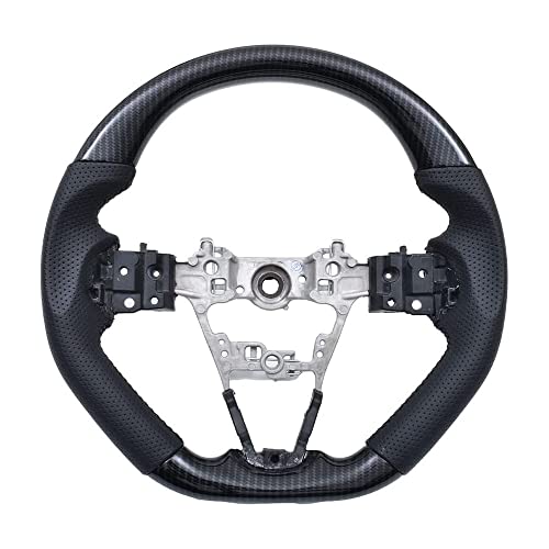 RAMBO ステアリング アトレー ハイゼットカーゴS700系 ガングリップ ハンドル タフト LA900系 タント タントカスタム LA650 カーボン調 ブラックレザー D型 純正交換 車種専用