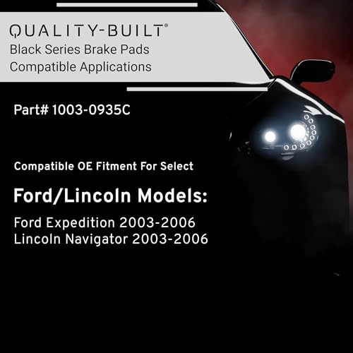 Image of QUALITY-BUILT Rear Ceramic Brake Pads, Black Series 1003-0935C, Compatible with 2003-2006 Ford /Lincoln (Expedition,Navigator)