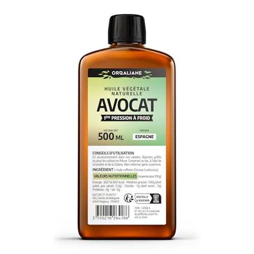 Huile végétale d'Avocat 500 ml - 100% pure -...