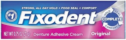 Fixodent Original Denture Strong Hold Adhesive Cream .75 Ounce (12 Pack) | Travel Size