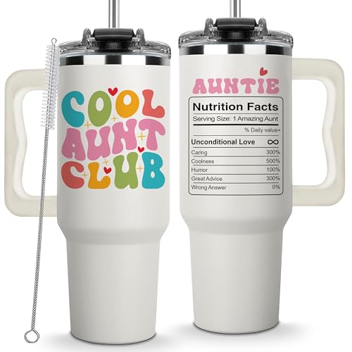 Cool Aunt Club Coffee Tumbler 40Oz, Best Aunt Gifts from Niece Nephew for...
