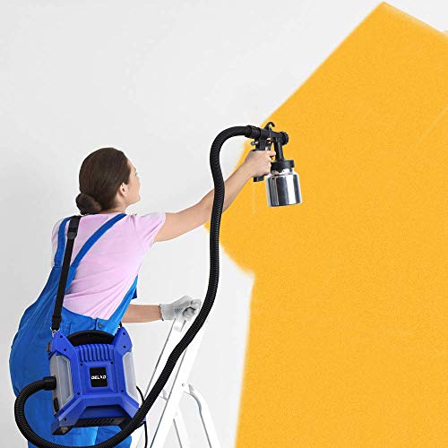Delxo 1000ml Paint Sprayer 650W High Power HVLP Paint Sprayer,Even Spray,No Leaking,Good Cooling Portable Design Perfect for Beginner DIY Painting Fences,Walls,Floor and Furnitures 3 Copper Nozzle
