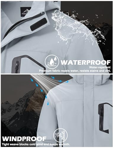 Image of Zoofly Mens Hiking Jacket Waterproof with Hood Lightweight Windbreaker for Outdoor Travel