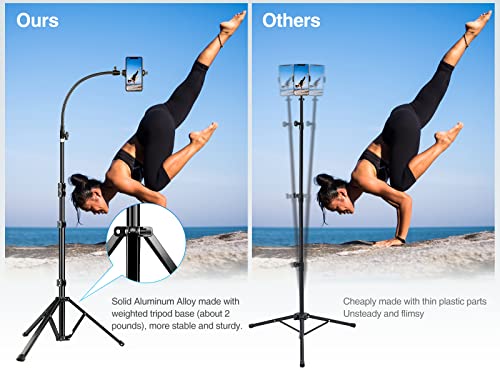 Elitehood 81" Tall Flexible Tripod Stand for iPhone with 17in Adjustable Gooseneck with Remote Compatible with iPhone 13 Pro Max / 13 Pro / 12 Pro Max, Android Phone