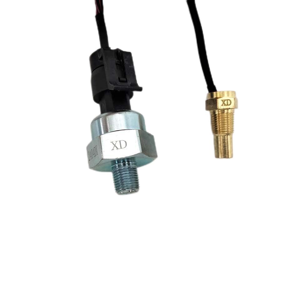 4 in 1 LCD 12v/24v Excavator Truck Car Water Temperature Oil Pressure Fuel Voltage Gauges with 10 Mm Temperature Sensor