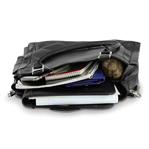 Solid Black Leather Trifold Wallet4