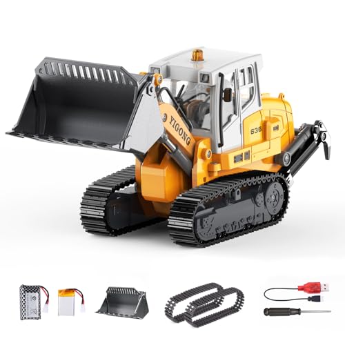 ADTHLIER Adult Metal Mini Remote Control Loader, Featuring a Lever-Driven RC Digging System, Comes with Two Batteries and a Carrying case, Making it an Ideal Gift for Model Enthusiasts and Children