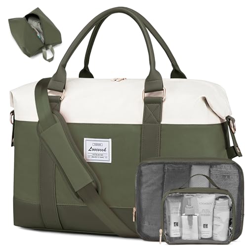 LOVEVOOK Reisetasche Damen Sporttasche mit Schuhfach Weekender Groß Handgepäck Tasche für Flugzeug Ryanair Easyjet Travel Bag Duffle Bag Kliniktasche Geburt Fitnesstasche Krankenhaustasche