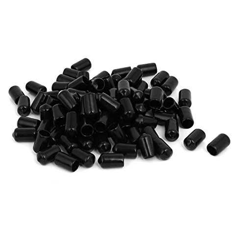 Aexit 8.5mm Inner Microscope Accessories Dia Rubber Hose End Cap Screw Thread Protector Cover Slide Cover Slips Black 100pcs