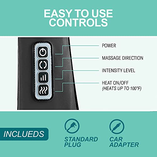 Shiatsu Neck And Back Massager With Soothing Heat - Electric Deep Tissue 3D Kneading Massage Pillow For Shoulder, Leg, Full Body Muscle Pain Relief - Car, Office, Home Use - Great Gift Idea #TOP1