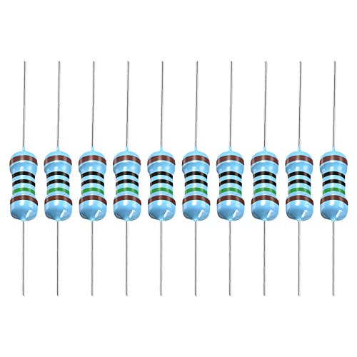YOKIVE 50uds Metal Película Resistores, 150 Ohm Resistor con 1/2W 1% Tolerancia, Plomado, Buena para Bricolaje Electrónicos Proyectos (5 Color Bandas, 8,5mm±1mm)