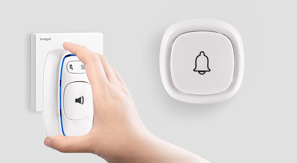 Timbre InaláMbrico Enchufe De Pared Inalámbrico, Diseño De Timbre a Prueba De Agua De 4 Volúmenes Con LED Intermitente Blanco Ideal Para Timbre De Entrada De Puerta Enchufable Adecuado Para Familias