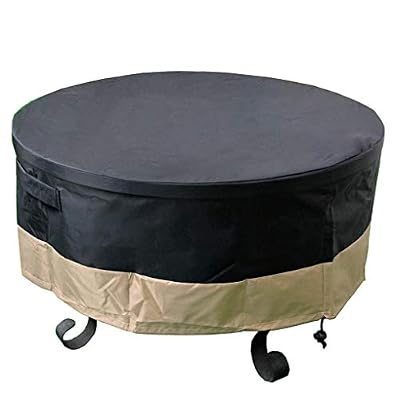 ProHome Direct 60 Inch Heavy Duty Waterproof Round Fire Pit/Table Cover, Weather Resistant Material Patio Cover, 60" D X 24" H