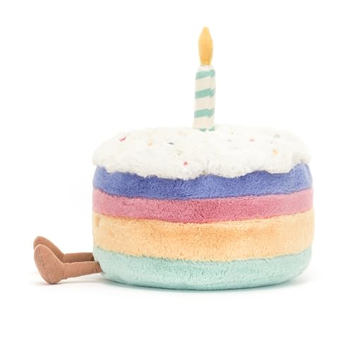 Jellycat Amuseables Rainbow Birthday Cake Stuffed Toy, Medium 6 inches - Dessert Plush - Birthday Gift image 9