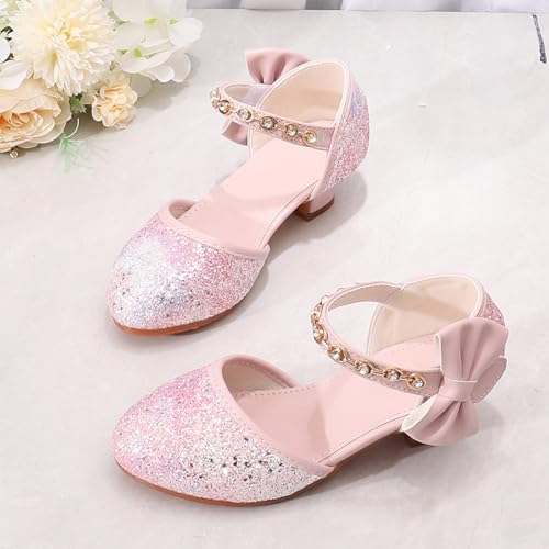 IWIHMIV Girls Dressy Sandals Toddler Girl Princess Shoes Chunky Low Heel Close Toe Ankle Strap Dress Shoe Wedding Party4
