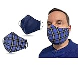 2 PCS USA Cloth Face Mask, 100% Cotton Adult Face Masks, Double Layers Filter Pocket and Nose Strip for a higher level of protection, Reusable & Washable - Made in USA