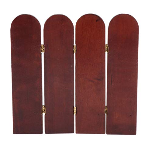 LEIPUPA 1/12 Dollhouse Retro Wooden Folding Screen Room Divider for Doll Life Scene Accs