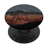 Beau coucher de soleil sur les montagnes rocheuses avec pleine lune PopSockets PopGrip Interchangeable
