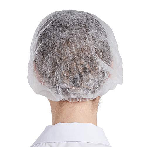 Nanxson 100 Pcs 21'' Disposable Bouffant Caps,Food Service Hair Nets,Hair Head Cover Net, for Spas, Salons,Factory,Food CF9044 (1 Pack(100 Pieces), Blue) (White, One Size)