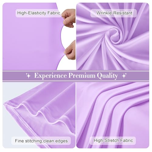 Image of Purple Arch Backdrop Cover Set of 2 (7.2ft & 6ft), Chiara Arch Cover Wrinkle-Free Spandex Arch Cover for Wedding Birthday Party Baby Shower Bridal Shower Ceremony Banquet Fabric Backdrop (No Stand)