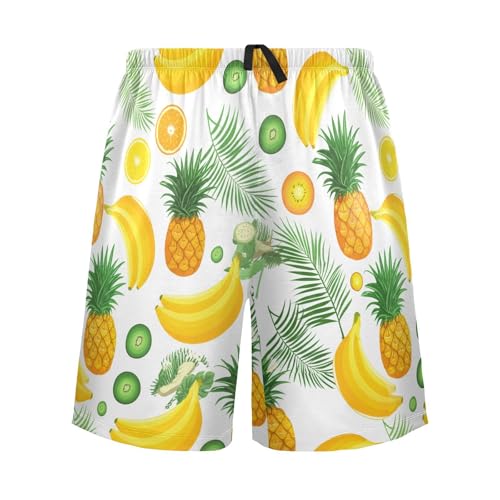 Sinestour Banana Yellow Fruits Pajama Shorts for Men Lounge Pants Pj Pants Men'S Pajama Shorts with Pockets, S-XXL