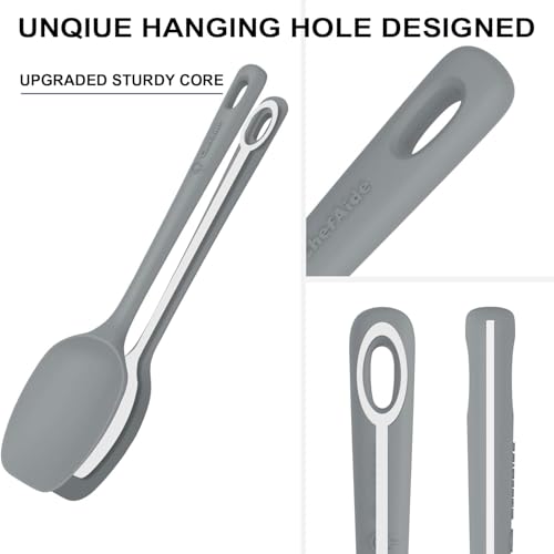 Image of ChefAide 5 Pieces Silicone Spatula Set, Food Grade Rubber Spatula, Upgrade Strong Handle with Ergonomic Grip, Heat Resistant Up to 600F for Nonstick Cookware, Cooking