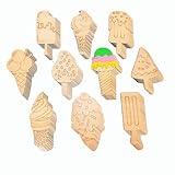 60PCS Natural Wood Ice Cream Hanging Ornaments – Unfinished Wooden Cutouts to Paint for DIY Crafts and Decorations (Ice-Cream)