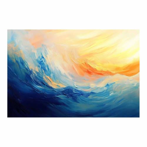 Peinture de paysages océaniques AMXBZC toile bleue abstraite sans cadre 40x60cm pour salon