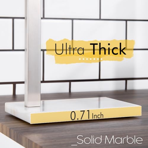 Image of KOKOSIRI Hand Towel Holder Standing Towel Rack with Steady Marble Base for Bathroom Vanity Countertop, Brushed Stainless Steel 15.7'' Height THS0006-BR