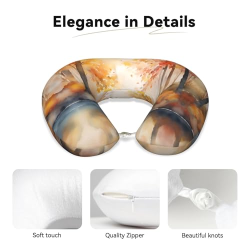 Almohada cuello en U de espuma viscoelástica lavable miniatura 3