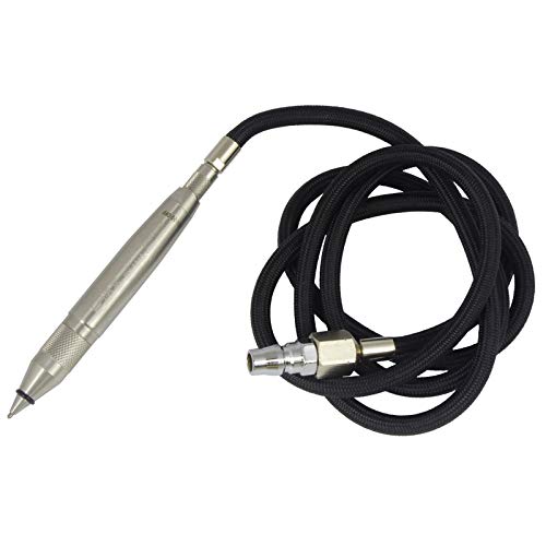 LeTkingok Pneumatic Lettering Pen Engraving Pen Chisel Word Pen for Metal Porcelain Glass Plastic Marble Wood GY-1318