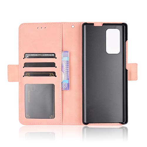 Case for LG Wing 5G Case Cover,Case for Case for LG LMF100TMK Wing 5G / LMF100VM1 LMF100EMW LMF100VMY LMF100N Case Flip Pu Leather Cover Pink