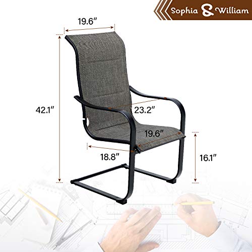 Sophia & William 118-2 Patio Dining Chairs High Back Patio Chairs C Spring Motion Chairs 2 Pieces Quick Dry Textilene Outdoor Furniture Support 350Lbs For Lawn Garden Balcony Pool Backyard Weather Resistant thumb #1